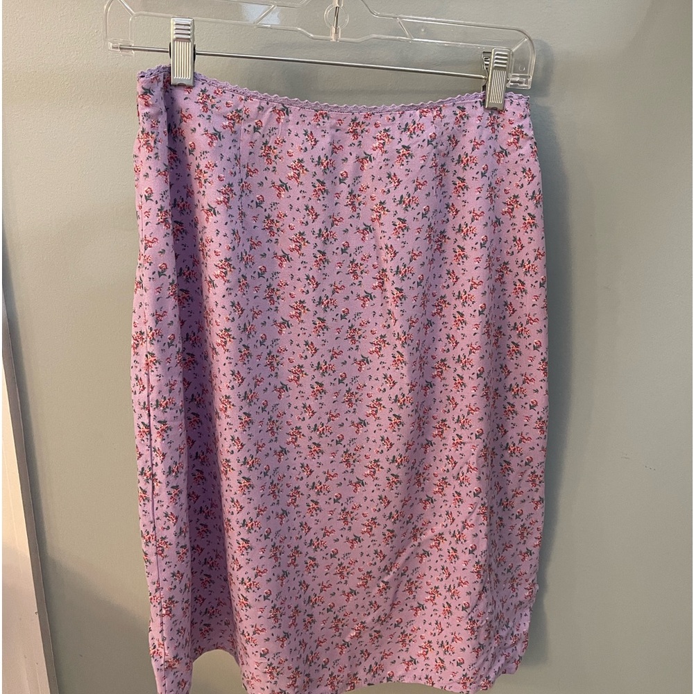 AEROPOSTALE Floral Print Skirt, Purple, Size S